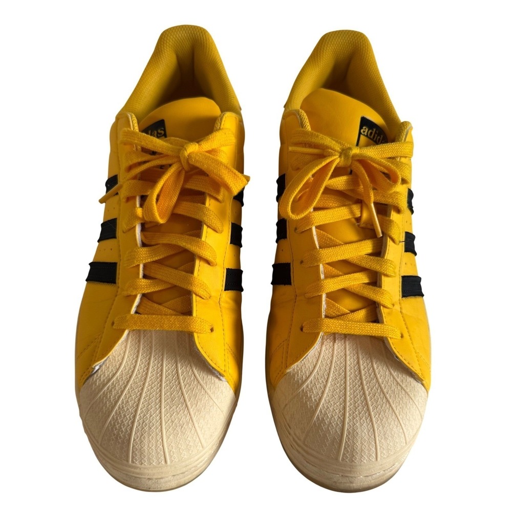 Adidas Originals Superstar Yellow Black Shell Toe Sneakers GY2070 Men's Size 13